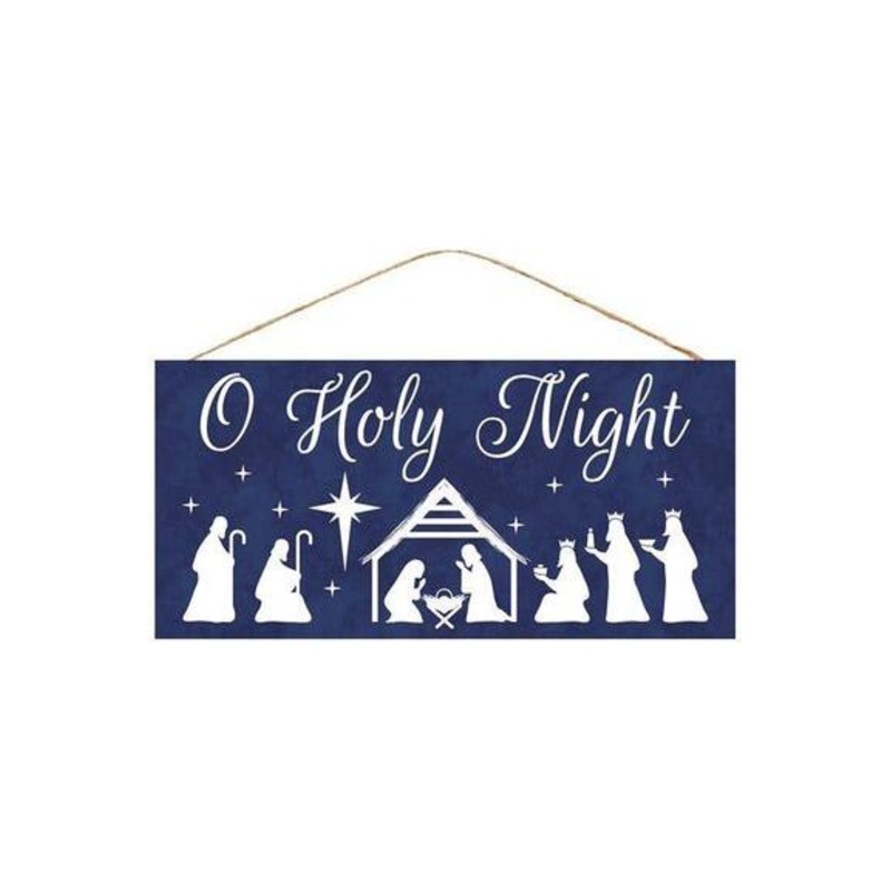 12″ Wood Sign: O Holy Night