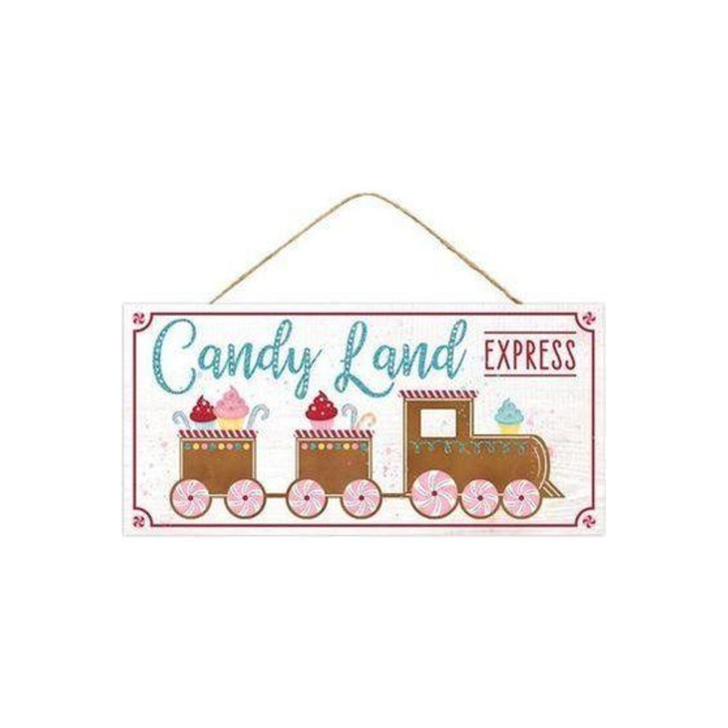 12″ Wooden Sign: Candy Lane Express