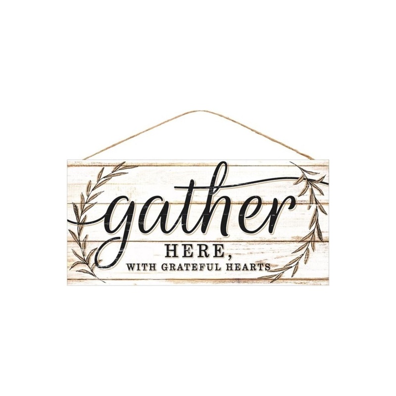 12″ Wooden Sign: Gather Here