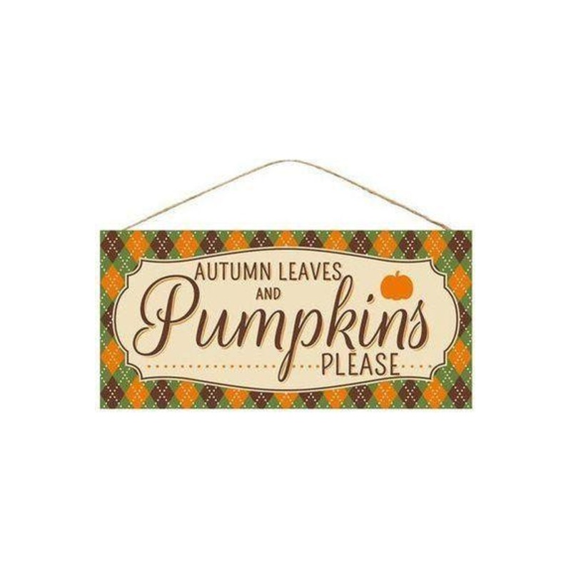 12″ Wooden Sign: Pumpkins Please