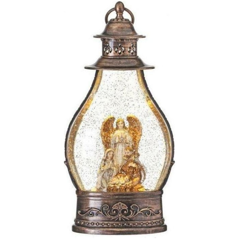 13″ LED Nativity Lantern Water Globe
