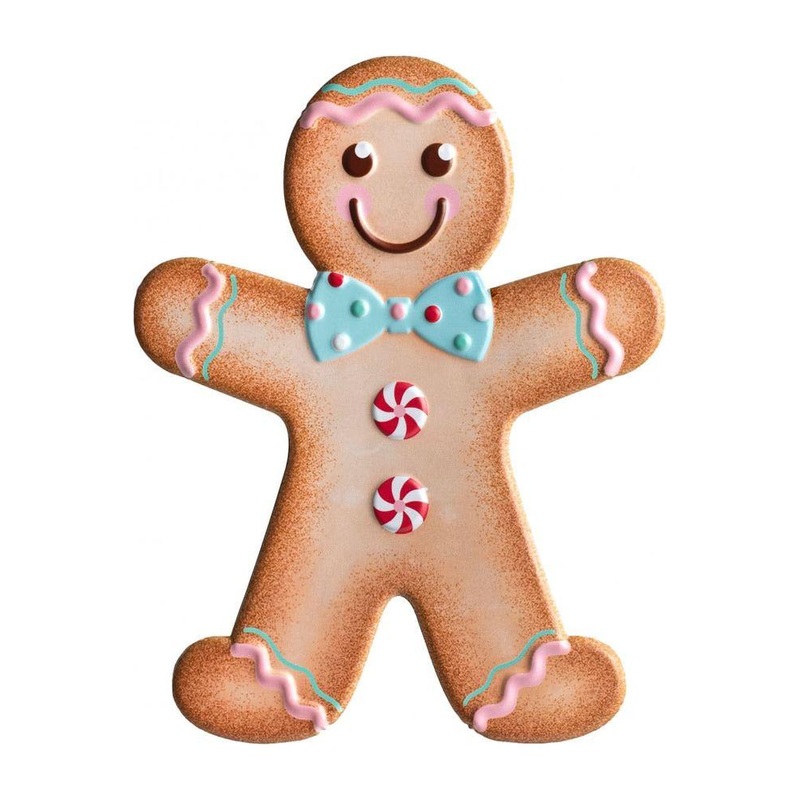 13″ Metal Embossed Gingerbread: Boy (Pink)