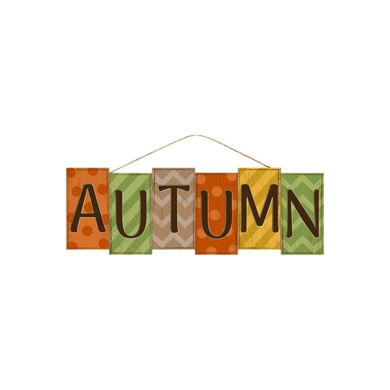 14″ Wooden Sign: Autumn Block