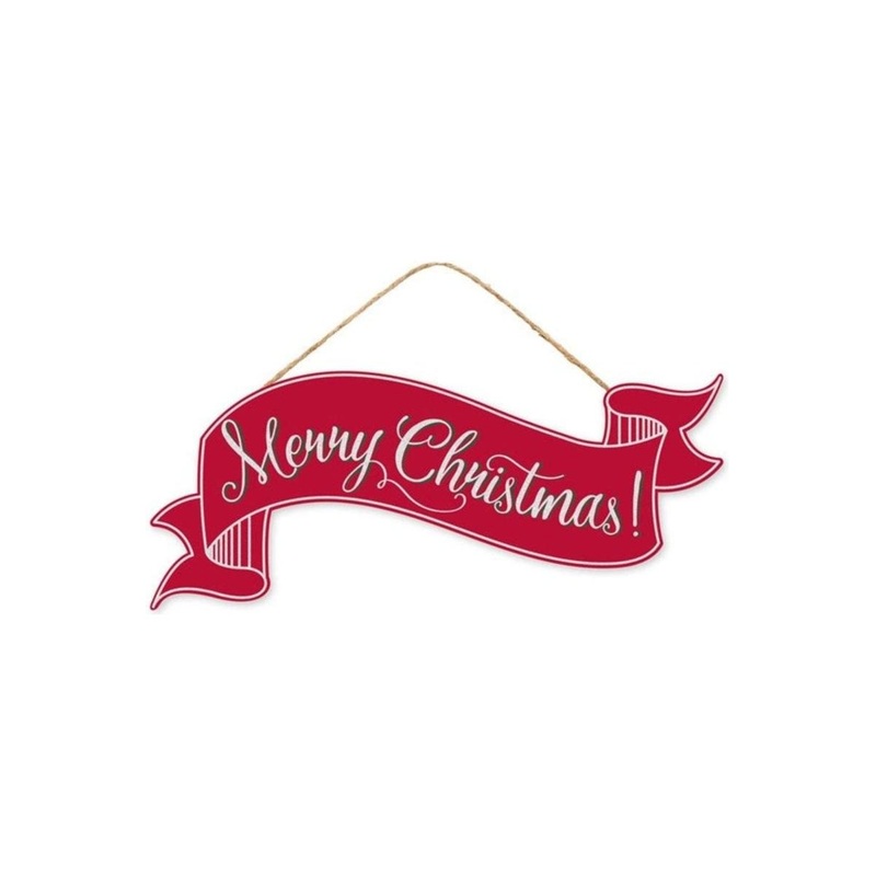 15″ Merry Christmas Banner: Red