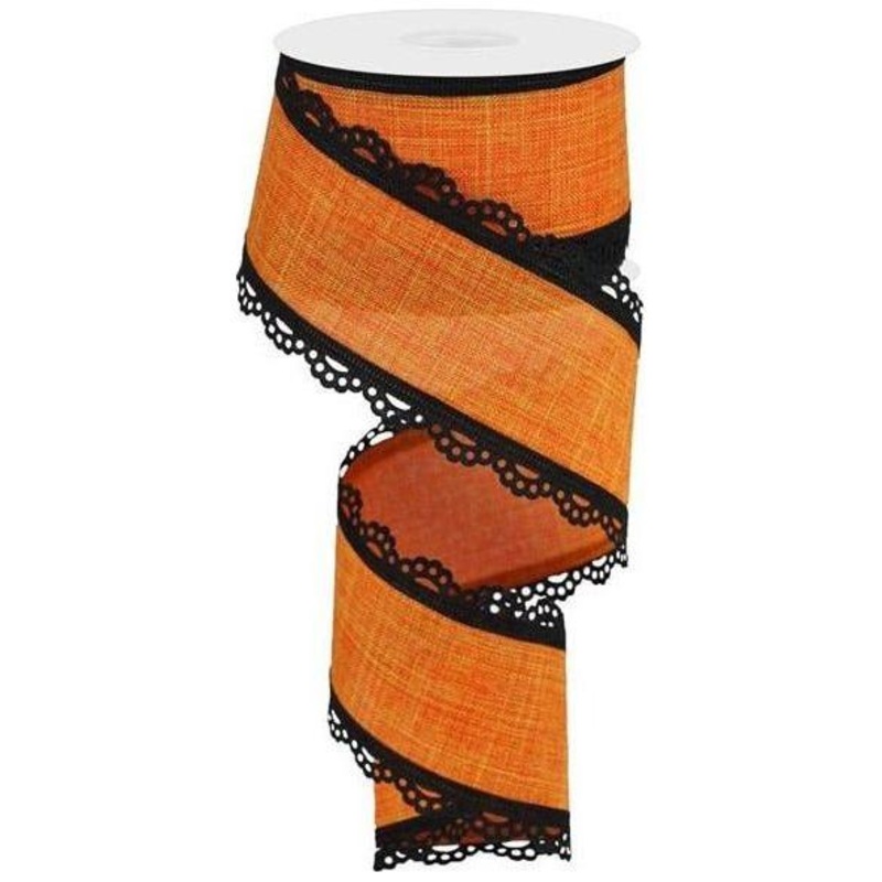 2.5″ Scalloped Edge Ribbon: Orange (10 Yard)