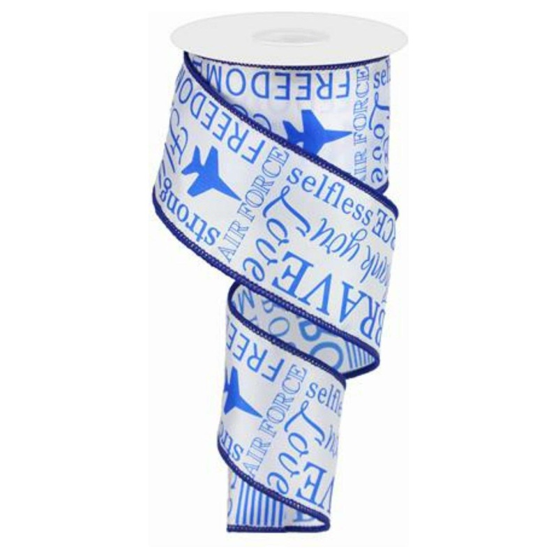 2.5″ United States Air Force Ribbon: White (10 Yards)