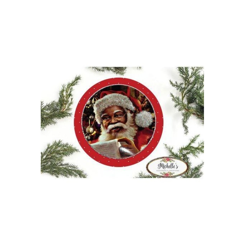 African American Santa Sign