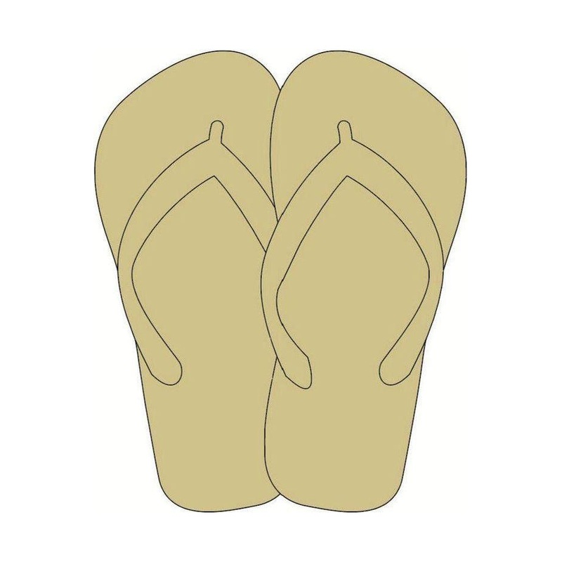 Flip Flop Wood Unfinished Wood Cutout