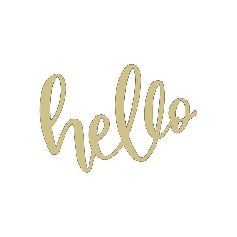 Hello Decorative Script Unfinished Wood Cutout