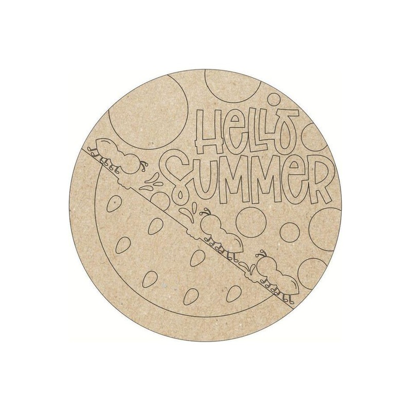 Hello Summer Watermelon Unfinished Wood