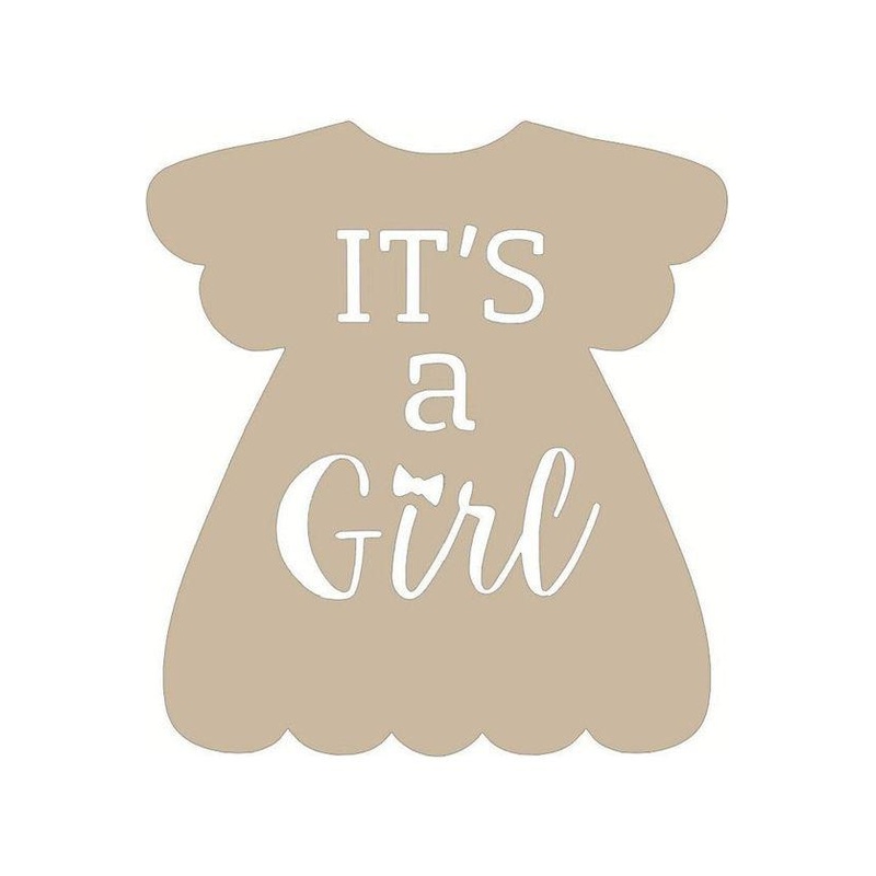 It’s a Girl Dress Unfinished Wood Cutout