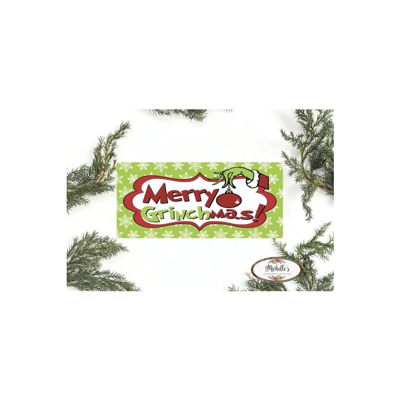 Merry Grinchmas Snowflake Sign