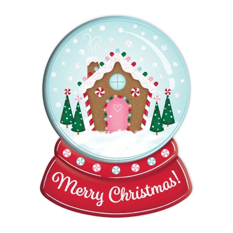 12″ Metal Snow Globe Sign: Gingerbread House