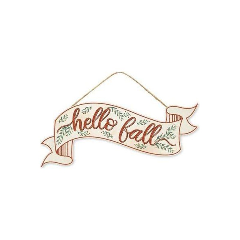 15″ Wooden Banner Sign: Hello Fall