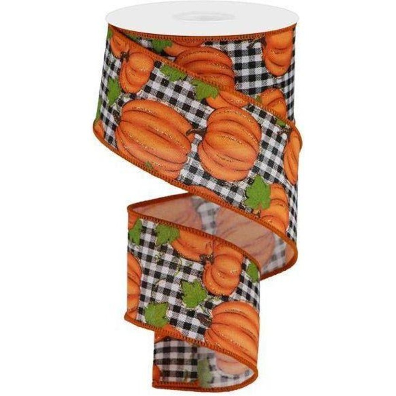 2.5″ Pumpkin Patch Ribbon: Check (10 Yards)