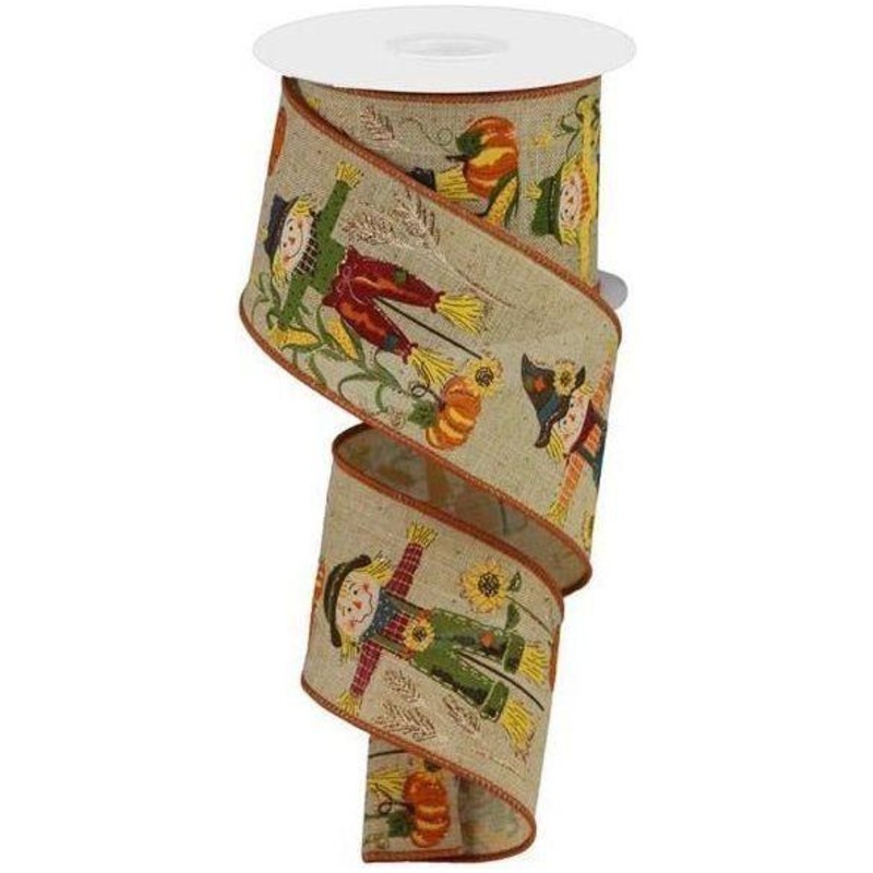 2.5″ Scarecrow Glitter Ribbon: Brown (10 Yards)