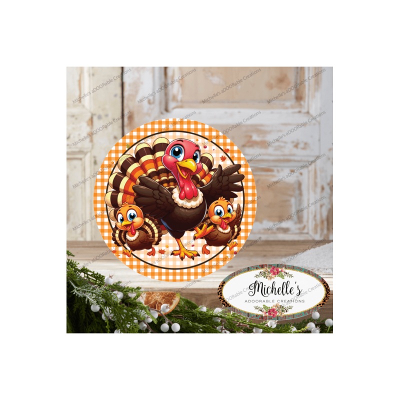 Fall Smiling Turkey Thanksgiving Sign