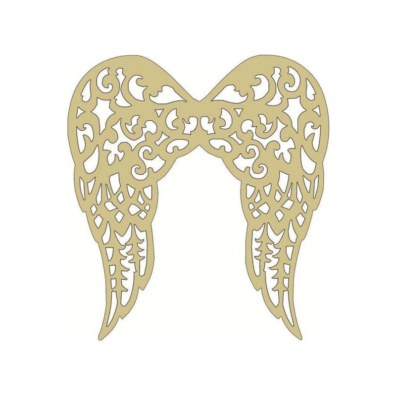 Filigree Angel Wings Wood Cutout – Unfinished Wood