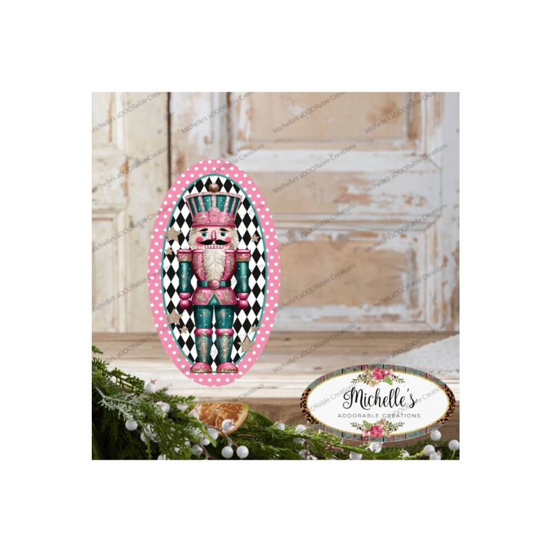 Pink Oval Nutcracker Sign