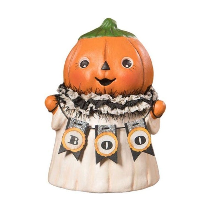 Pumpkin Head Ghostie BOO Figurine