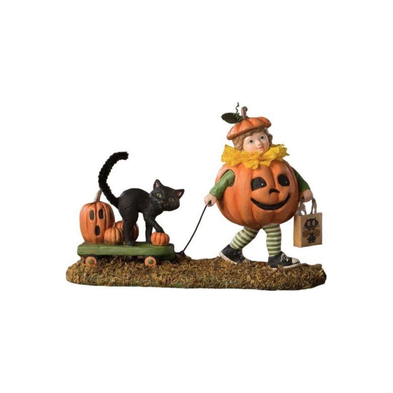 Pumpkin Paige with Wagon Figurine