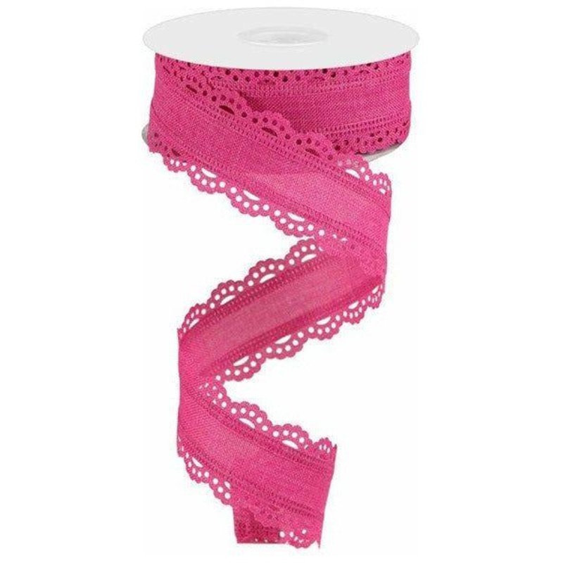 1.5″ Scalloped Edge Ribbon: Fuchsia (10 Yard)