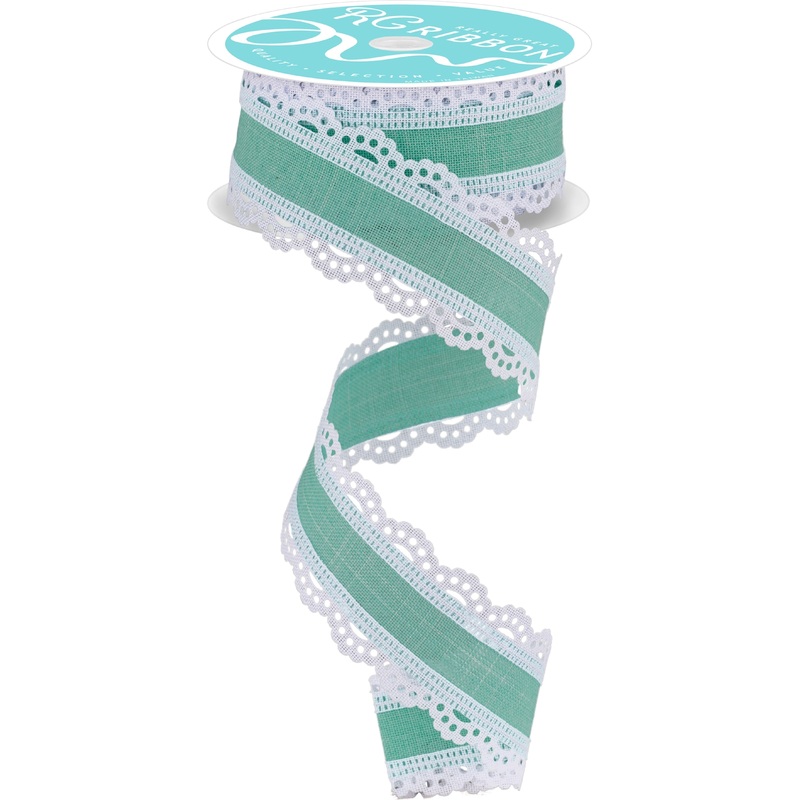 1.5″ Scalloped Edge Ribbon: Mint Green (10 Yard)