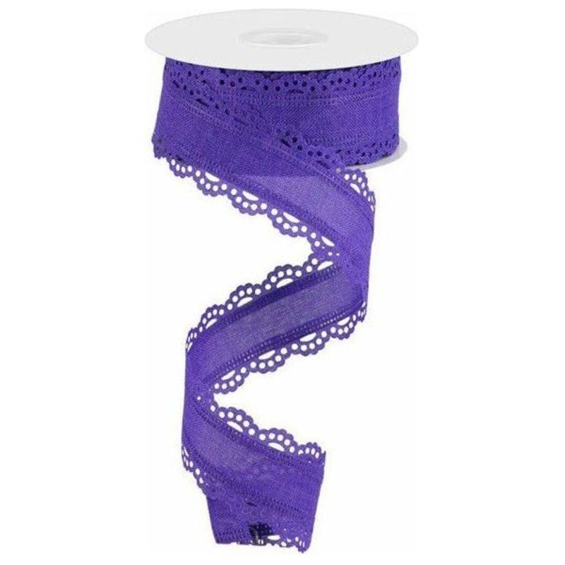 1.5″ Scalloped Edge Ribbon: New Purple (10 Yard)
