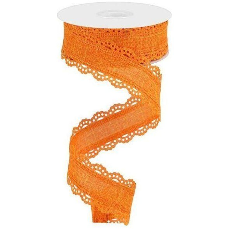 1.5″ Scalloped Edge Ribbon: Orange (10 Yard)