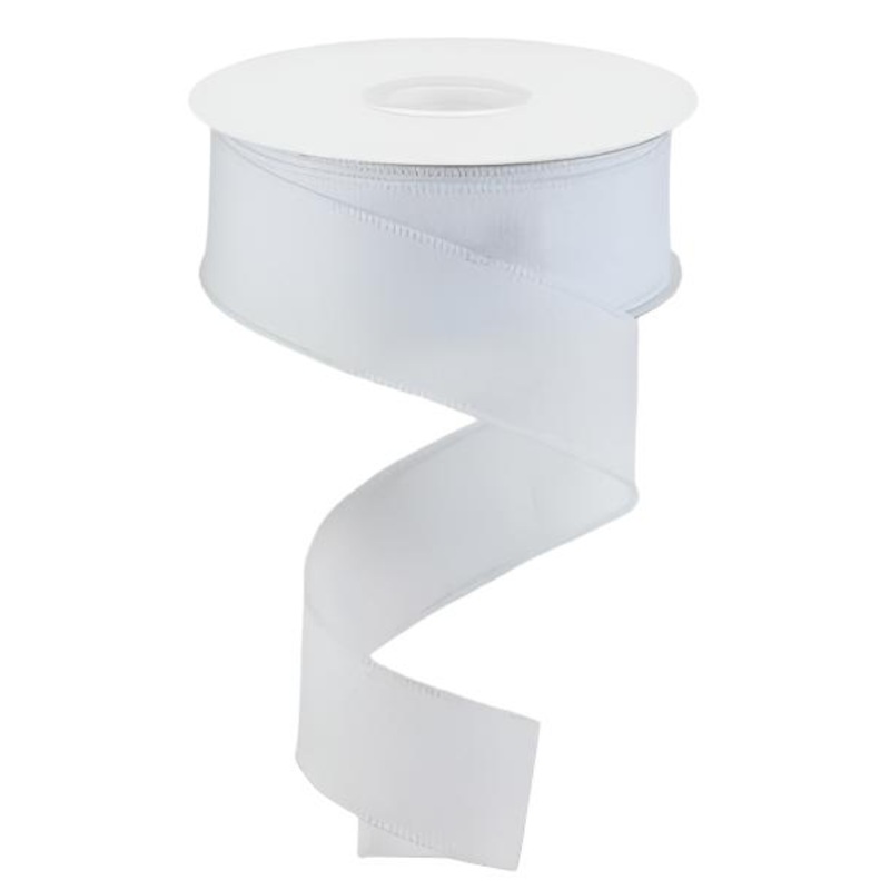 1.5″ Shimmer Glitter Ribbon: White (10 Yards)