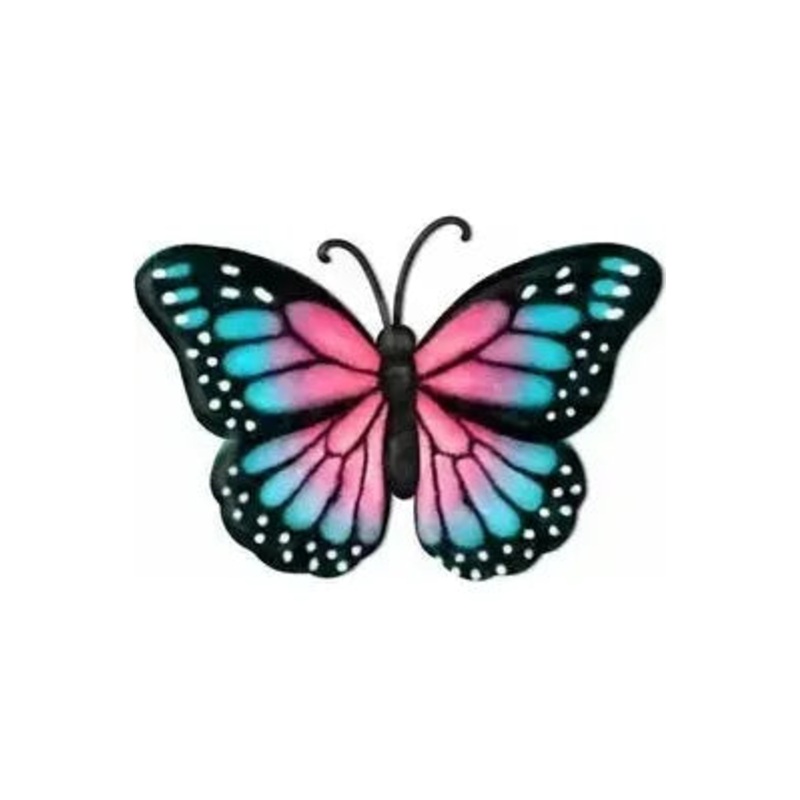 12″ Metal Embossed Butterfly: Pink Monarch