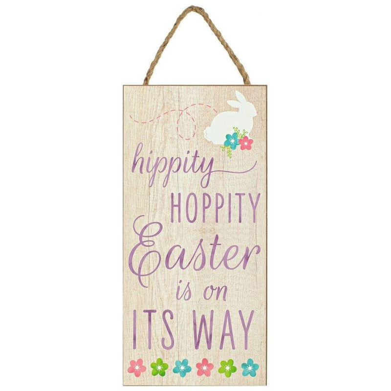 12″ Wooden Sign: Hippity Hoppity Easter