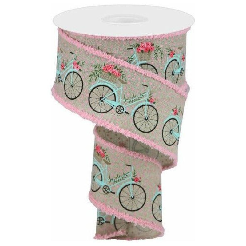 2.5″ Bicycle Royal Drift Ribbon: Lt Natural (10 Yards)