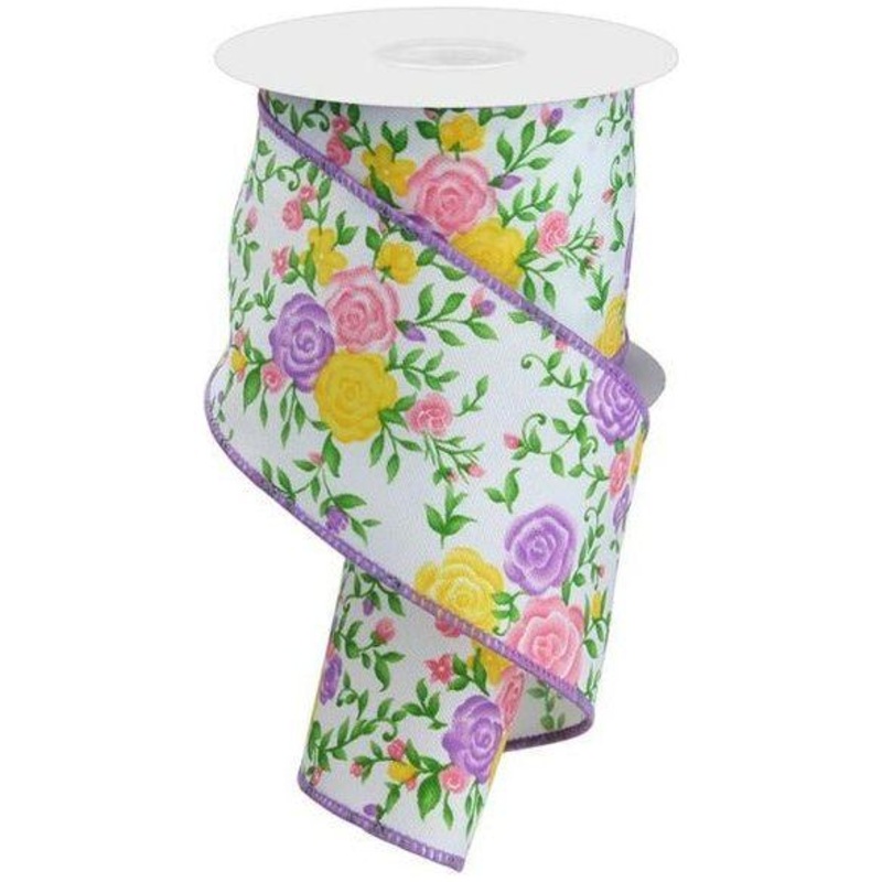 2.5″ Mini Roses Ribbon: Lavender (10 Yards)