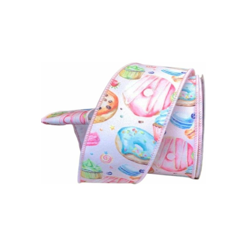 2.5″ Pastel Pastries Ribbon: Pink