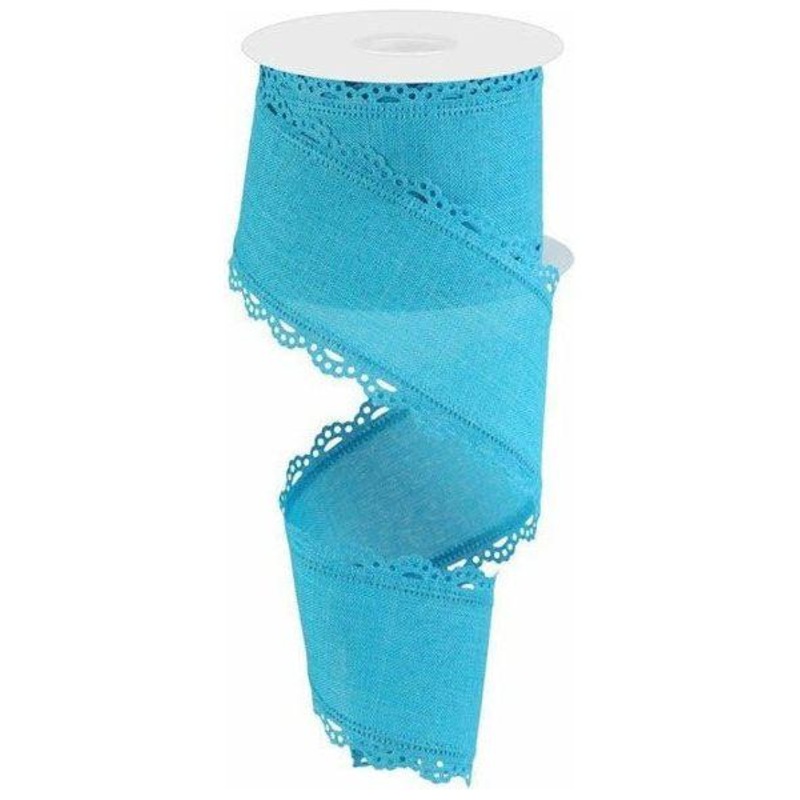 2.5″ Scalloped Edge Ribbon: Turquoise (10 Yard)