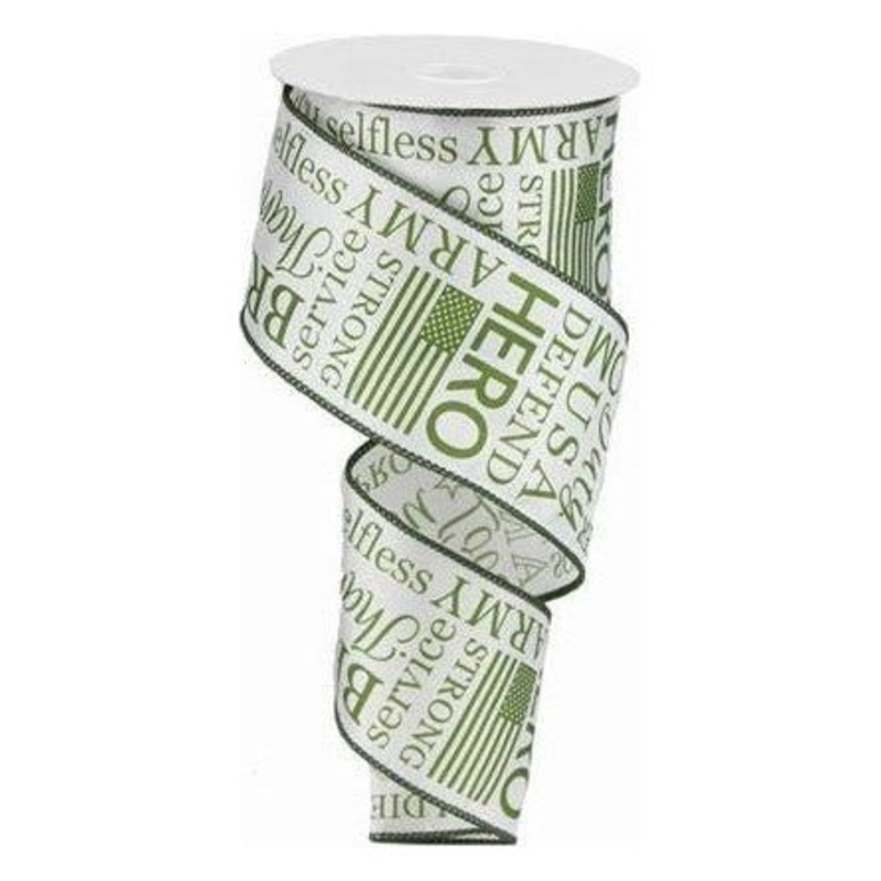 2.5″ United States Army Ribbon: White (10 Yards)