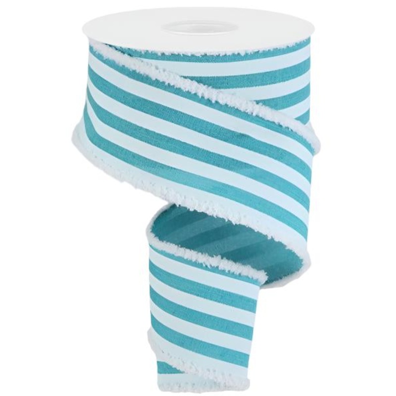 2.5″ Vertical Stripe Drift Ribbon: Light Teal (10 Yards)