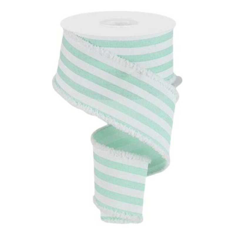 2.5″ Vertical Stripe Drift Ribbon: Mint Green (10 Yards)