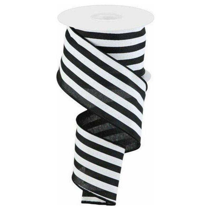 2.5″ Vertical Stripe Ribbon: Black (10 Yard)