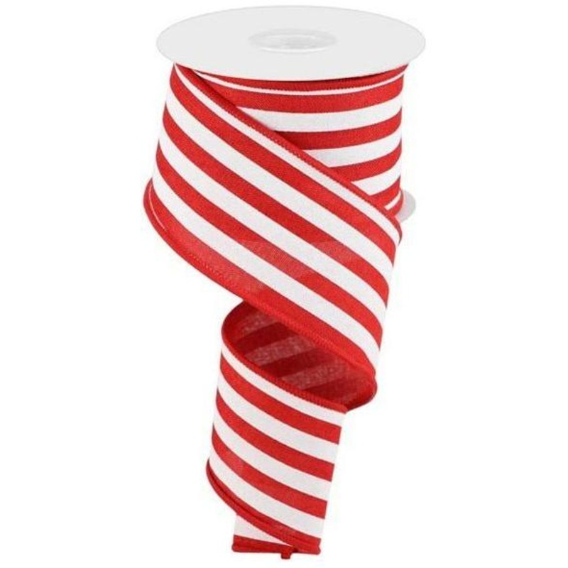 2.5″ Vertical Stripe Ribbon: Red (10 Yards)