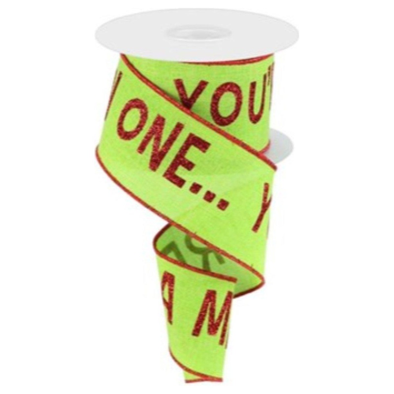 2.5″ Your A Mean One Ribbon: Lime Green (10 Yards)