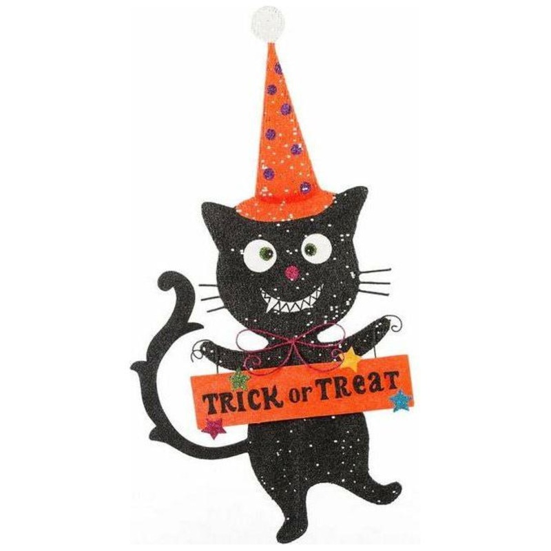 Black Cat Halloween Screen Door Hanger