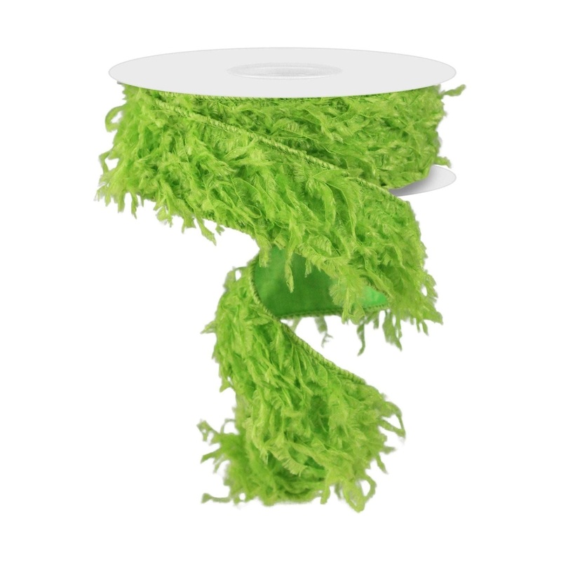 1.5″ Furry Ribbon: Lime Green (10 Yards)