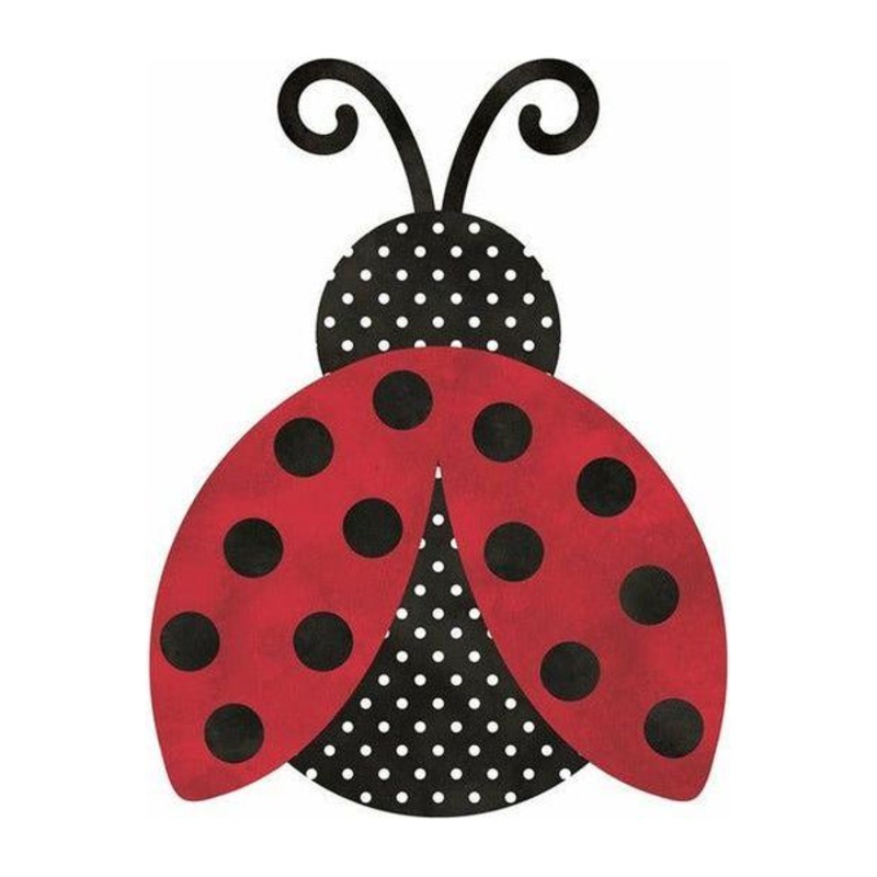 12″ Metal Embossed Ladybug Hanger: Polka Dot/Solid