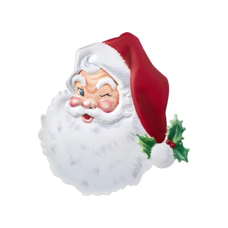 12″ Metal Embossed Santa Face