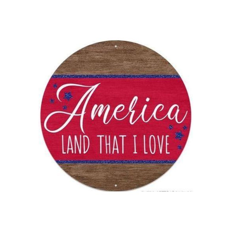 12″ Metal Sign: America Land I Love