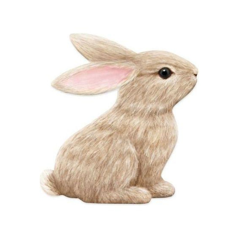 12″ Metal Sitting Bunny: Tan
