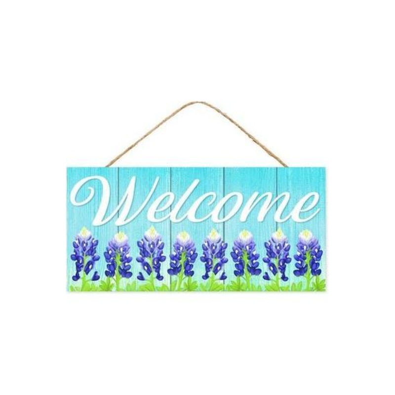 12″ Wooden Sign: Welcome Bluebonnets