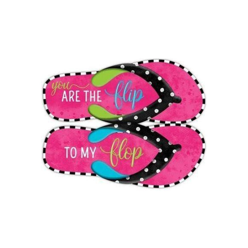 13″ Metal Embossed Flip Flops: Flip To My Flop